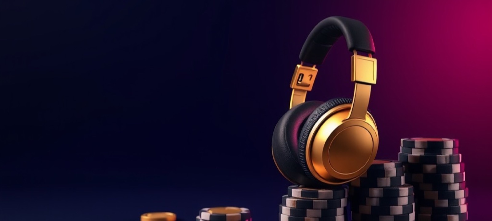 N555 Customer Service page with a golden headset resting on poker chips