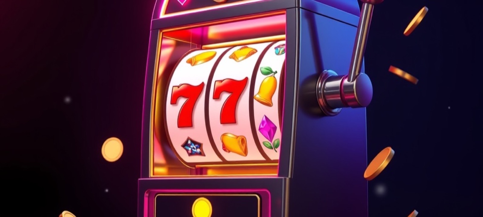 N555 Slots page with spinning slot reels pouring gold coins